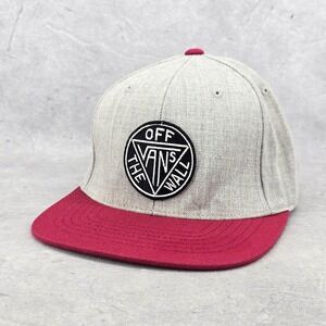Vans Off The Wall Skateboard Cap Snapback Gray Red Hat‎ One Size